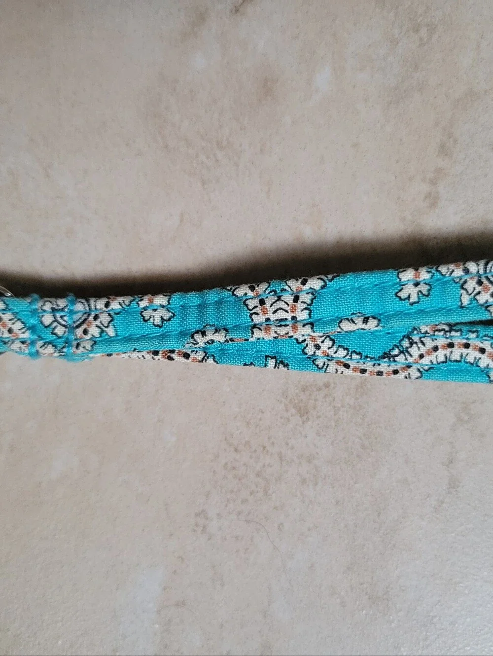 Vera Bradley Turquoise Printed Lanyard with Clip